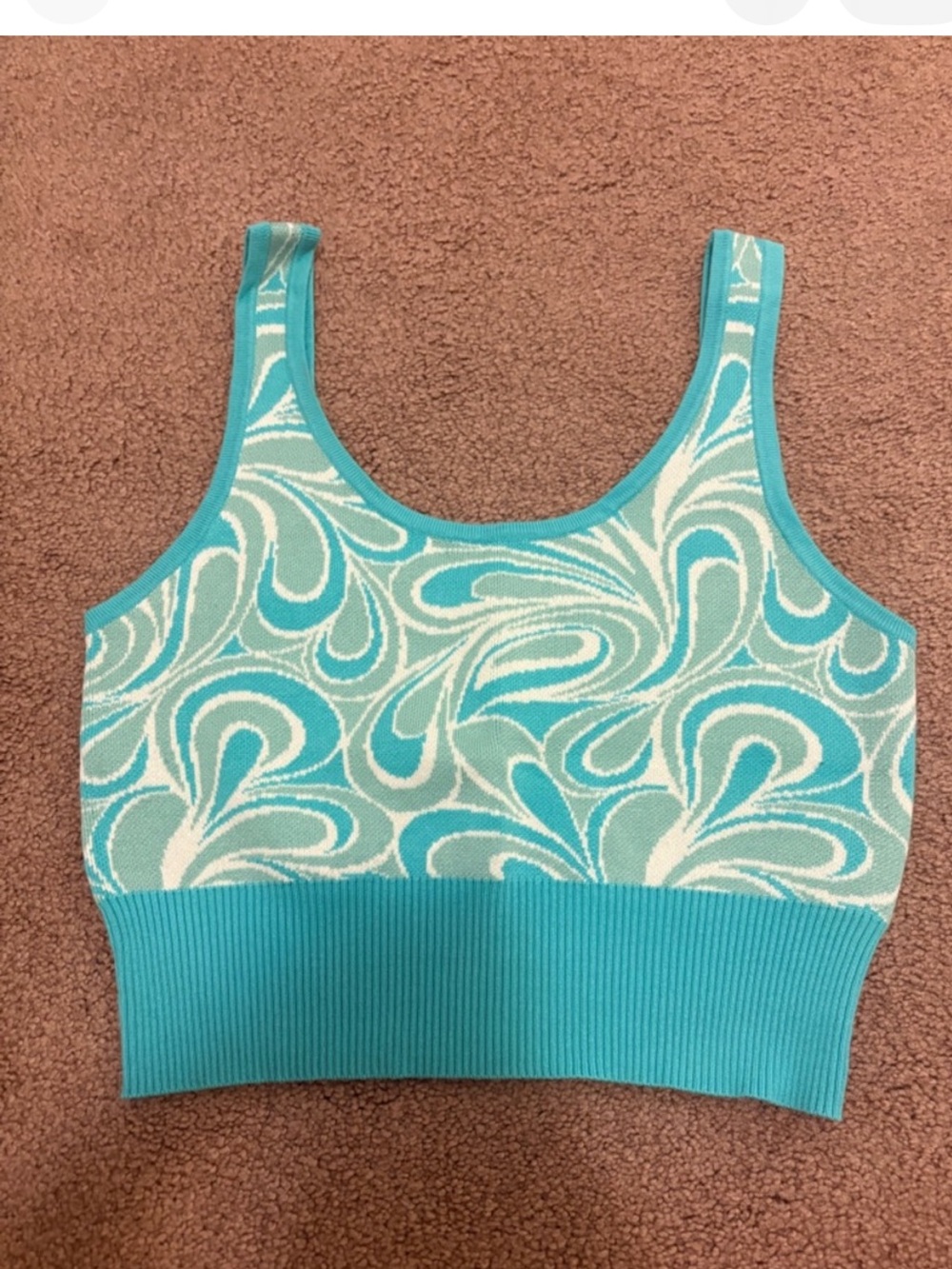 3 for $14 Garage Turquoise & White cropped tank top size small